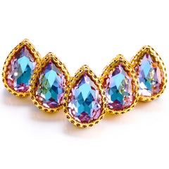 Vitrail Light Drop Shape High-Quality Glass Sew-on Nest Hollow Claw Rhinestones WholesaleRhinestone