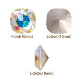 Crystal AB Cushion Square Shape High Quality Glass Pointed Back Fancy Rhinestones WholesaleRhinestone