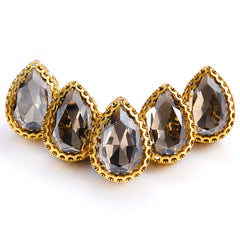 Satin Drop Shape High-Quality Glass Sew-on Nest Hollow Claw Rhinestones WholesaleRhinestone