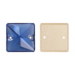 Light Sapphire Square Shape High Quality Glass Sew-on Rhinestones WholesaleRhinestone