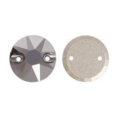 Jet Metallic silver XIRIUS Round Shape High Quality Glass Sew-on Rhinestones WholesaleRhinestone