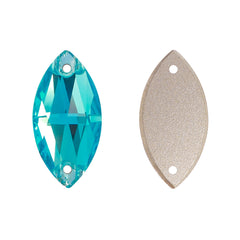 Aquamarine Navette Shape High Quality Glass Sew-on Rhinestones WholesaleRhinestone