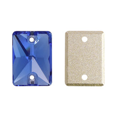 Light Sapphire Rectangle Shape High Quality Glass Sew-on Rhinestones WholesaleRhinestone