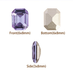 Lavender Rectangle Octagon Shape Pointed Back Fancy Rhinestones WholesaleRhinestone