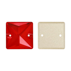 Light Siam Square Shape High Quality Glass Sew-on Rhinestones WholesaleRhinestone