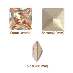 Golden Shadow Princess Square Shape High Quality Glass Pointed Back Fancy Rhinestones WholesaleRhinestone