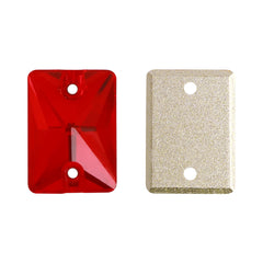 Light Siam Rectangle Shape High Quality Glass Sew-on Rhinestones WholesaleRhinestone