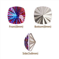 Millennium Series Round Square Shape Purple Volcano Glass Pointed Back Fancy Rhinestones WholesaleRhinestone