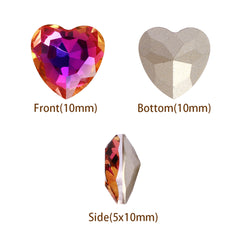 Violet Blue Heart Shape High Quality Glass Pointed Back Fancy Rhinestones WholesaleRhinestone