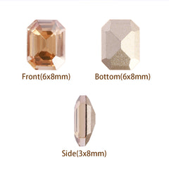 Golden Shadow Rectangle Octagon Shape Pointed Back Fancy Rhinestones WholesaleRhinestone