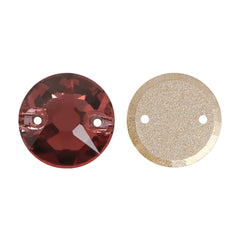 Burgundy XIRIUS Round Shape High Quality Glass Sew-on Rhinestones WholesaleRhinestone