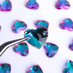 Heliotrope Heart Shape High Quality Glass Sew-on Rhinestones WholesaleRhinestone