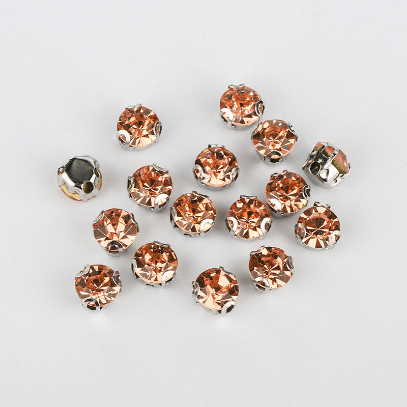 Champagne Sewing 3D Claw Rhinestones Silver Base WholesaleRhinestone