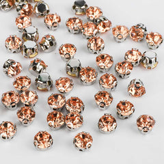 Champagne Sewing 3D Claw Rhinestones Silver Base WholesaleRhinestone