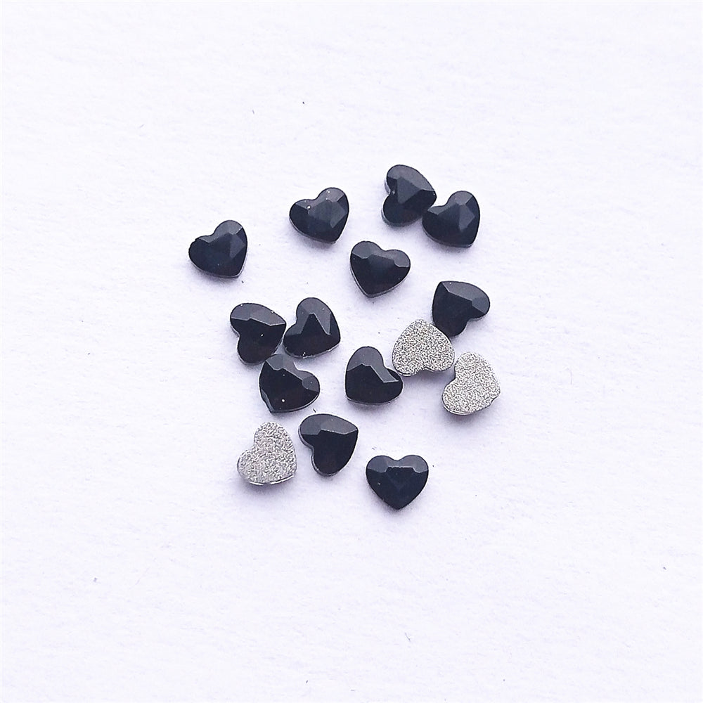 Heart Shape Black Flat Back Fancy Rhinestones WholesaleRhinestone