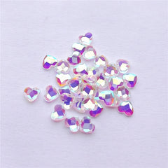 Heart Shape Crystal AB Unfoiled Flat Back Fancy Rhinestones WholesaleRhinestone