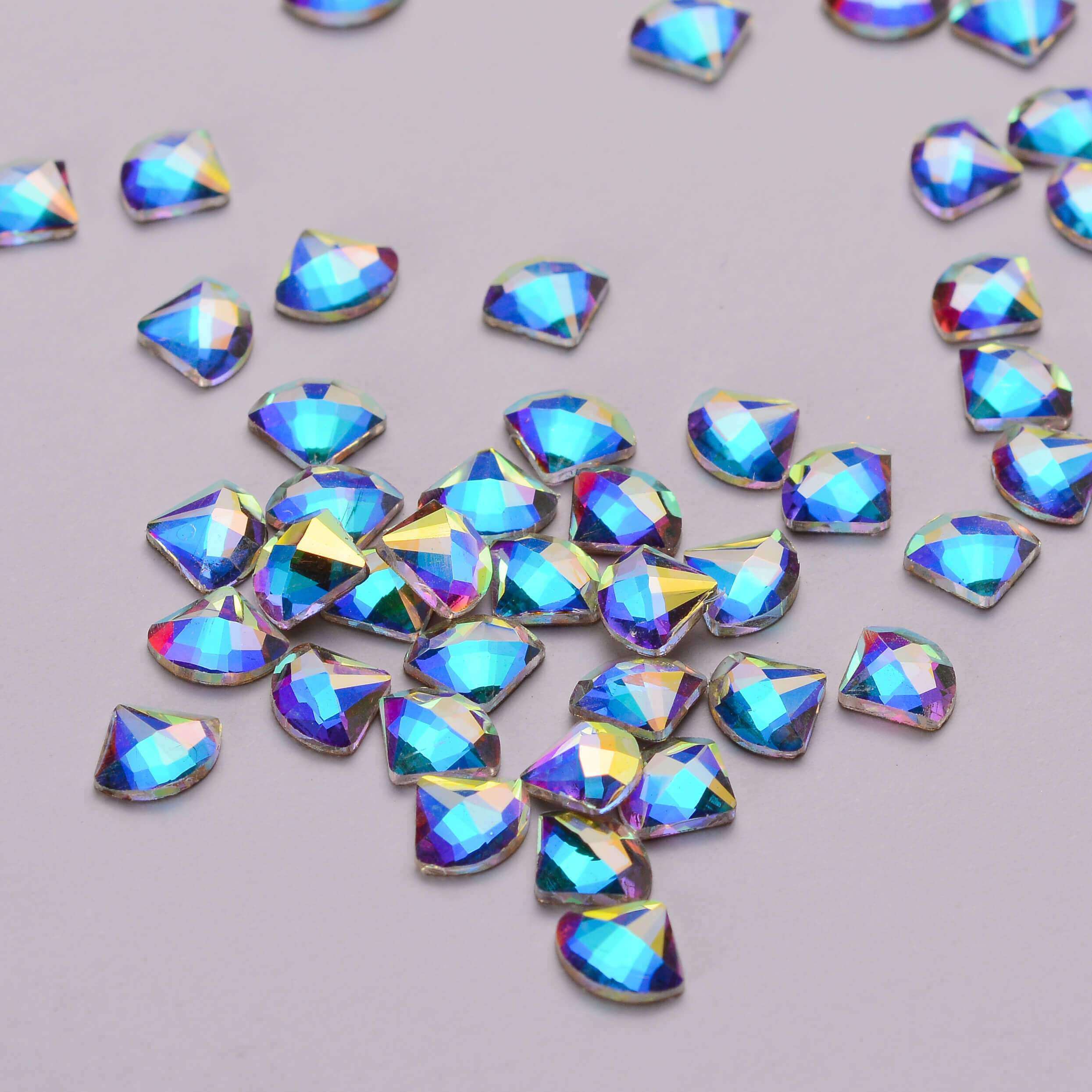 Sector Shape Crystal AB Flat Back Fancy Rhinestones WholesaleRhinestone