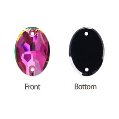 Vitrail Rose Oval Shape High Quality Glass Sew-on Rhinestones WholesaleRhinestone