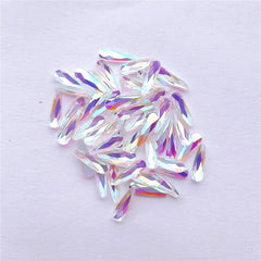 Raindrop Shape Crystal AB Unfoiled Flat Back Fancy Rhinestones WholesaleRhinestone