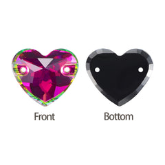 Vitrail Rose Heart Shape High Quality Glass Sew-on Rhinestones WholesaleRhinestone