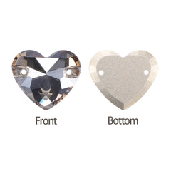 Satin Heart Shape High Quality Glass Sew-on Rhinestones WholesaleRhinestone