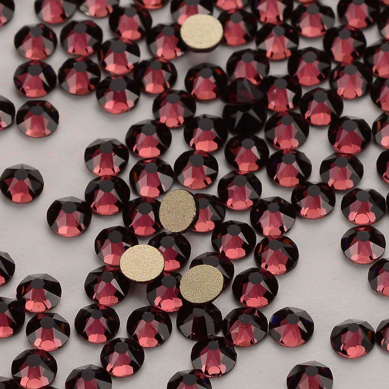 Amethyst Glass Flat Back Glue-on Rhinestones 16 Cut Facets In Bulk WholesaleRhinestone