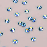 Aquamarine AB Glass Flat Back Glue-on Rhinestones 16 Cut Facets In Bulk WholesaleRhinestone