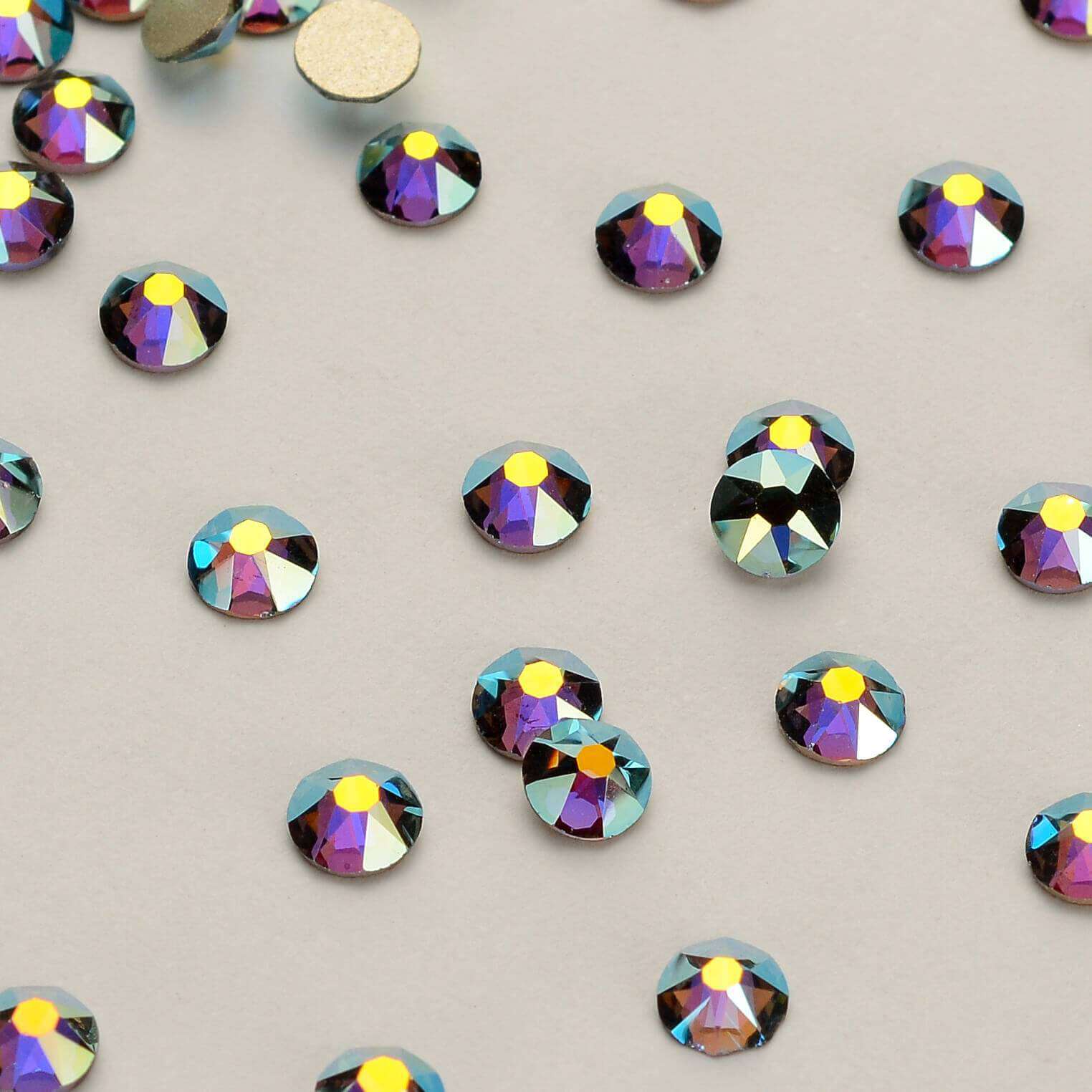 Black Diamond AB Flat Back Glue-on Rhinestones 16 Cut Facets WholesaleRhinestone