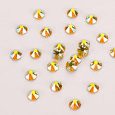 Citrine AB Glass Flat Back Glue-On Rhinestones 16 Cut Facets In Bulk WholesaleRhinestone