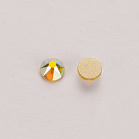 Citrine AB Glass Flat Back Glue-On Rhinestones 16 Cut Facets WholesaleRhinestone