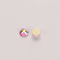 Light Pink AB Glass Flat Back Glue-on Rhinestones 16 Cut Facets In Bulk WholesaleRhinestone