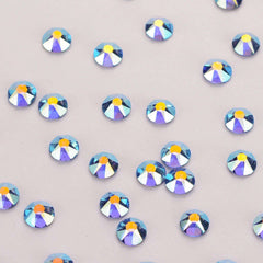 Light Blue AB Glass Flat Back Glue-On Rhinestones 16 Cut Facets WholesaleRhinestone