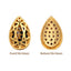 Drop Shape Golden Plated High-Quality Sew-on Alloy Charms Inlaid Cubic Zirconia WholesaleRhinestone