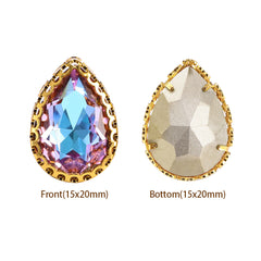 Vitrail Light Drop Shape High-Quality Glass Sew-on Nest Hollow Claw Rhinestones WholesaleRhinestone