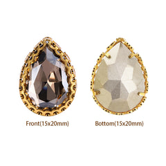 Satin Drop Shape High-Quality Glass Sew-on Nest Hollow Claw Rhinestones WholesaleRhinestone