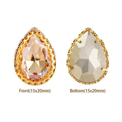 Golden Shadow Drop Shape High-Quality Glass Sew-on Nest Hollow Claw Rhinestones WholesaleRhinestone