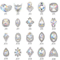 Alloy Nail Rhinestone Charms Crystal AB 3D Nail Art Decorations JC1-JC20 WholesaleRhinestone