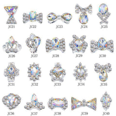 3D Alloy Nail Rhinestone Charms Crystal AB Nail Art Decorations JC21-JC40 WholesaleRhinestone