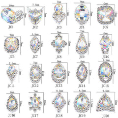 Alloy Nail Rhinestone Charms Crystal AB 3D Nail Art Decorations JC1-JC20 WholesaleRhinestone