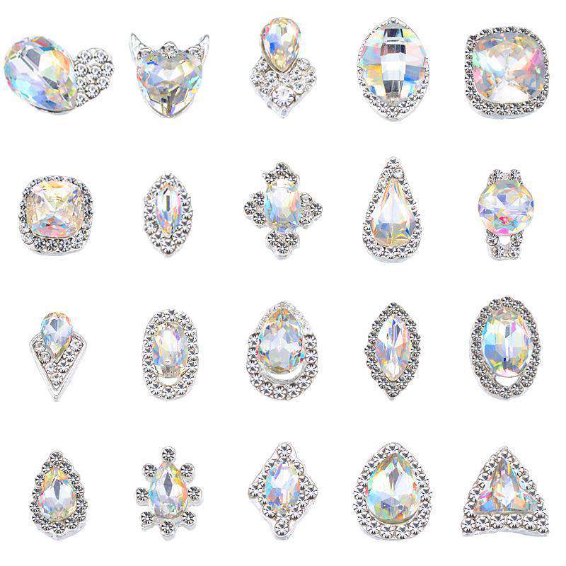 Alloy Nail Rhinestone Charms Crystal AB 3D Nail Art Decorations JC1-JC20 WholesaleRhinestone