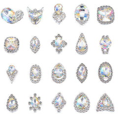 Alloy Nail Rhinestone Charms Crystal AB 3D Nail Art Decorations JC1-JC20 WholesaleRhinestone