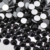 Black Glass Flat Back Rhinestones Silver Back WholesaleRhinestone