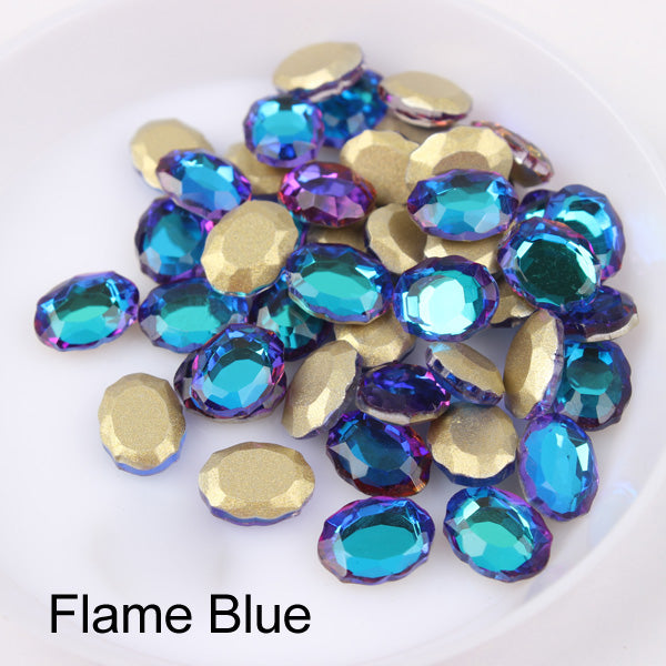 Blue Volcano Magic Mirror Shape Pointed Back Fancy Rhinestones For Nail Art WholesaleRhinestone