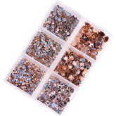 Mixed Sizes 6 Grid Box Champagne Glass HotFix Rhinestones For Clothing DIY WholesaleRhinestone