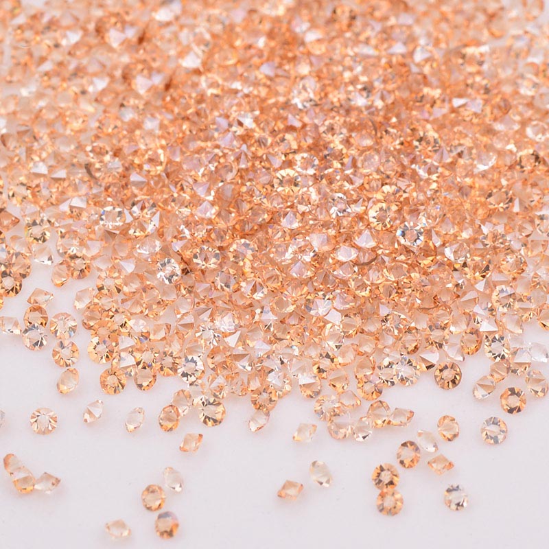 1.2MM Champagne Unfoiled Glass Micro Pixie Pointed Rhinestones For Nail Art WholesaleRhinestone