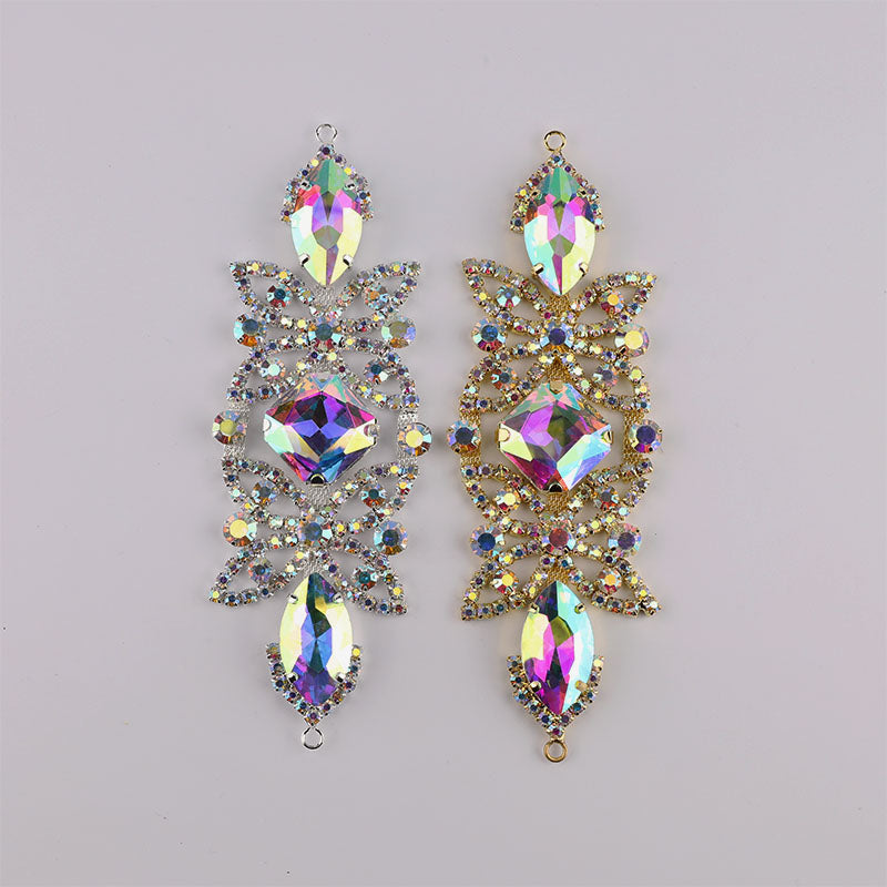 Sew-on Crystal AB  Glass Rhinestone Applique RA400 WholesaleRhinestone