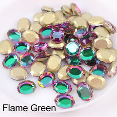 Green Volcano Magic Mirror Shape Pointed Back Fancy Rhinestones For Nail Art WholesaleRhinestone
