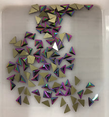 Triangle Shape Rainbow Rose Gold Glass Flat Back Fancy Rhinestones WholesaleRhinestone