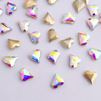 Heart Shape Crystal AB Glass Pointed Back Fancy Rhinestones WholesaleRhinestone