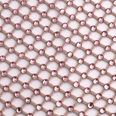 Light Amethyst Rhinestones Mesh Fabric Sewing Elastic Trim WholesaleRhinestone